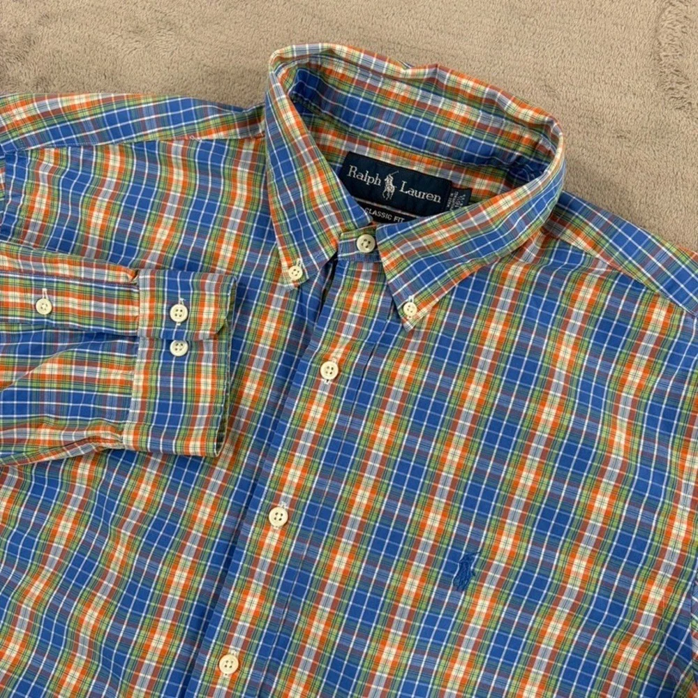 Polo Ralph Lauren Oxford Classic Fit Shirt in Multi Plaid Men Large 16.5 32/33